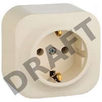Электроустановочные изделия Legrand Legrand 782250 Розетка с заземлением с защитными шторками (Слоновая кость)