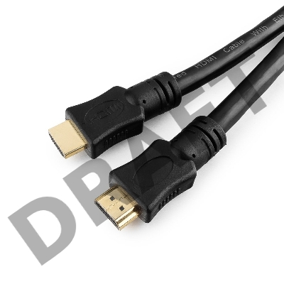 Кабель HDMI Gembird, 15м, v1.4, 19M/19M, черный, позол.раз., экран, пакет CC-HDMI4-15M