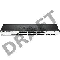 Управляемый коммутатор D-Link DGS-1210-28/ME/A2A  2 уровня с 24 портами 10/100/1000Base-T и 4 портами 1000Base-X SFP