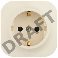 Электроустановочные изделия Legrand Legrand 782250 Розетка с заземлением с защитными шторками (Слоновая кость)