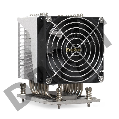 Кулер ExeGate EX293437RUS ESNK-P0064AP4.PWM.4U.SP3.Cu (Al+Cu, 4U, 6 тепл. трубок, LGA SP3, TDP 280W, PWM, 1900-3800RPM, 2 ball bearing, 4pin, 44db, 730г, на винтах, с термопастой, Retail box)