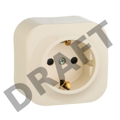 Электроустановочные изделия Legrand Legrand 782250 Розетка с заземлением с защитными шторками (Слоновая кость)