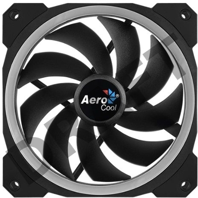Вентилятор Aerocool ORBIT , 120x120x25мм, 16,8 млн. цветов, RGB подсветка в виде двойного кольца, 3-Pin, 1200 об/мин, 55,9 CFM, 14,1 дБА