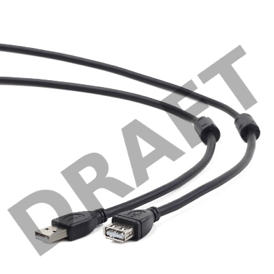 Кабель Gembird/Cablexpert CCF2-USB2-AMAF-10 USB 2.0  Pro AM/AF, 3м, экран, 2феррит.кольца, черный, пакет