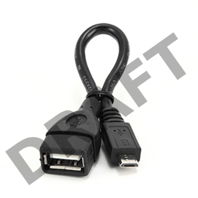 Кабель Gembird/Cablexpert A-OTG-AFBM-001 AF/MicroBM, Кабель USB 2.0 OTG  , 0.15м, пакет 