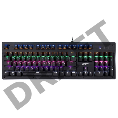 Клавиатура Acer OKW127 механическая черный USB for gamer LED