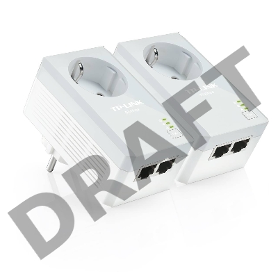 Сетевой адаптер TP-Link TL-PA4020PKIT Сетевое оборудование / PowerLine /  Ethernet adapter / TP-Link / TL-PA4020PKIT / 500Mbps, 2 Ethernet порта, розетка, 2 шт в упаковке, 100Mbps Fast Ethernet, HomePlug AV