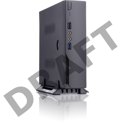 Корпус с внешним блоком питания 120Вт. Сase Foxline mITX 120W ext., DC-converter, 2xUSB3.0, 1x40mmFan, Black, VESA, powercord