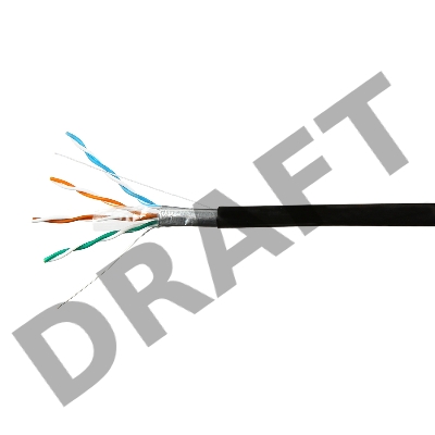 Кабель SkyNet Premium FTP outdoor 4x2x0,51, медный, FLUKE TEST, кат.5e, однож., 100 м, box, черный