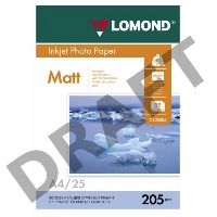 Фотобумага Lomond 0102124 A4/205г/м2/25л./белый матовое для струйной печати