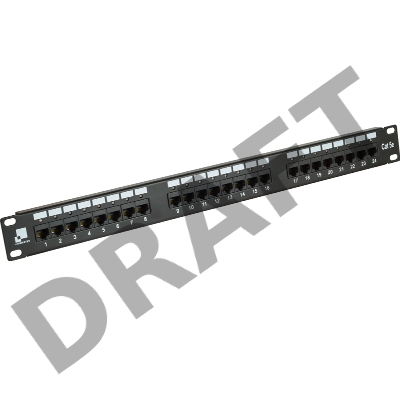 Патч-панель LANMASTER 24 порта с индикаторами, UTP, кат.5E, 1U