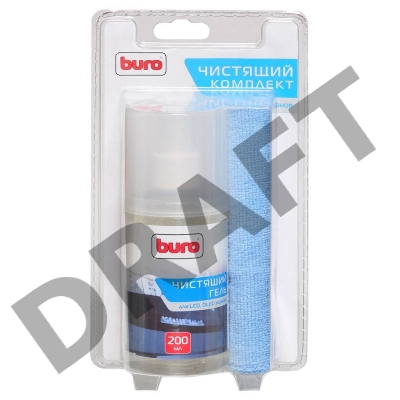 Чистящий набор (салфетки + гель) Buro BU-Glcd (салфетка и гель) для экранов ЖК мониторов блистер 200мл