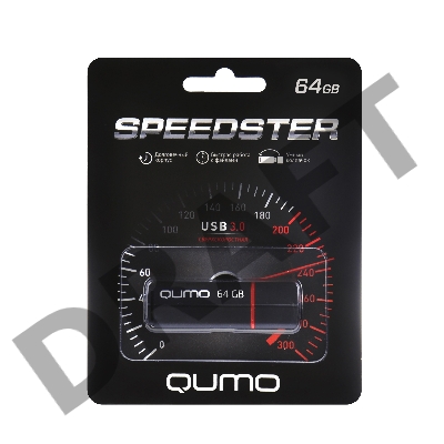 Носитель информации USB 3.0 QUMO 64GB Speedster QM64GUD3-SP-black