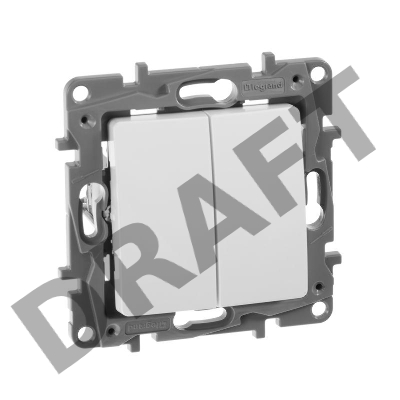 Выключатель двухклавишный 10AX винтовые зажимы ETIKA, белый