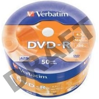 Диск DVD-R Verbatim 4.7Gb 16x Cake Box (50шт) (43788)