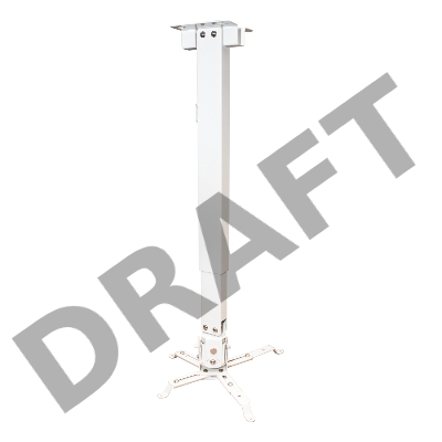 Крепление для проектора, с квадратной штангой, от потолка 30-50см, цв. белый