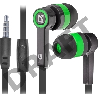 Наушники DEFENDER Pulse 420 черный + зеленый, вставки 63422