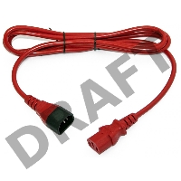 Шнур для блока питания Hyperline PWC-IEC13-IEC14, IEC 320 C13, вилка C14, 5 м, 10А, провода 3 х 1,0 кв. мм, цвет: красный