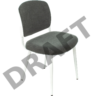 Стул для кухни Бюрократ KF-8W_2 комплект 2шт серый металл белый на ножках (KF-8W/FABRIC/GREY_2)