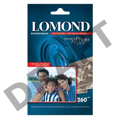 Фотобумага Lomond 1103302 10x15/260г/м2/20л./белый полуглянцевое для струйной печати