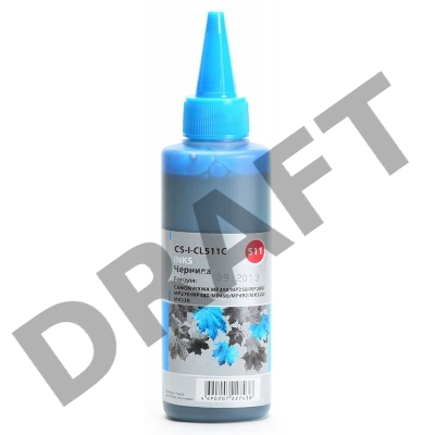 Чернила Cactus CS-I-CL511C голубой (100мл) Canon PIXMA MP240/MP250/MP260/MP270/MP4800