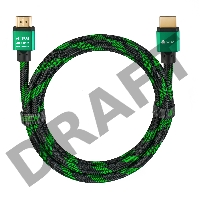 Greenconnect Кабель 3.0m HDMI версия 2.0, HDR 4:2:2, Ultra HD, 4K 60 fps 60Hz/5K*30Hz, 3D, AUDIO, 18.0 Гбит/с, 28/28 AWG, OD7.3mm, тройной экран, BICOLOR нейлон, AL корпус зеленый, GCR-51487 Greenconnect Кабель 3.0m HDMI версия 2.0, HDR 4:2:2, Ultra HD, 4