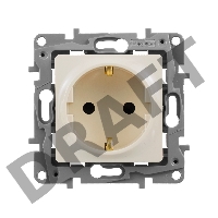 Розетка 2К+З, на винтах, защ. шт., сл. кость ETIKA 