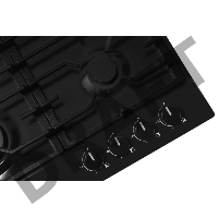 Встраиваемая варочная панель HANSA/ Варочная поверхность, газовая BHGS630301, 4 газовых конфороки (1х5,3см,2х7,3cм, 1х9,8см), ЧУГУННЫЕ РЕШЕТКИ, автоподжиг, газ-контроль, черный