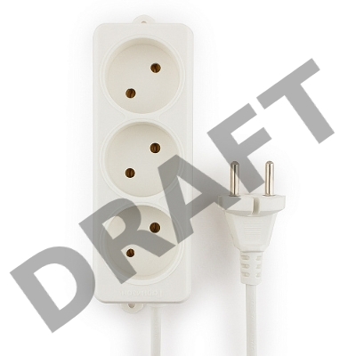 Сетевые фильтры Gembird Удлинитель Гарнизон EL-NL3-W-2, 3 розетки  допустимый ток 10А, длина 2м. 