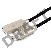 Кабель USB 2.0 Cablexpert CC-P-mUSB02Bk-0.5M, AM/microB, серия Platinum, длина 0.5м, черный, блистер