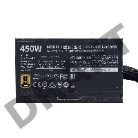 Блок питания Cooler Master MWE Bronze, 450W, ATX, 120mm, 6xSATA, 2xPCI-E(6+2), APFC, 80+ Bronze CLM-MPE-4501-ACAAB-EU
