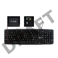 Клавиатура Gembird KB-8320U-Ru_Lat-BL, черный, USB, кнопка переключения RU/LAT,104 клавиши