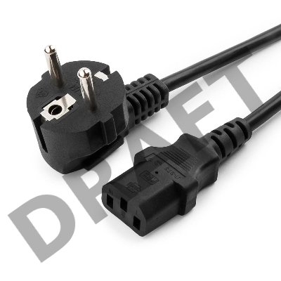 Кабель питания Cord Power Gembird/Cablexpert PC-186 / 1.8м, Schuko- C13, 4А, черный, с зазем.