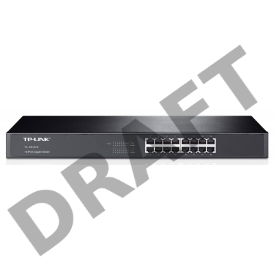 Коммутатор TP-Link SMB TL-SG1016 Коммутатор 16-port Gigabit Switch, 1U 19-inch rack-mountable steel case