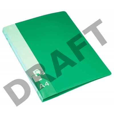 Папка на 2-х D-кольцах Бюрократ -0840/2DGRN A4 пластик 0.8мм кор.40мм внут.и торц.карм зеленый