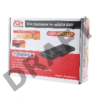 USB 3.0 Внешний корпус mSATA AgeStar 3UBMS2 (BLACK), алюминий, черный