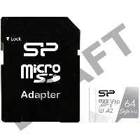 Флеш карта microSD 64GB Silicon Power Superior Pro A2 microSDXC Class 10 UHS-I U3 Colorful 100/80 Mb/s (SD адаптер)