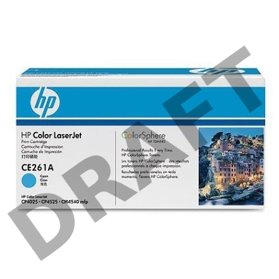 Тонер-картридж HP CE261A голубой для CLJ CP4025/CP4525 11000стр.