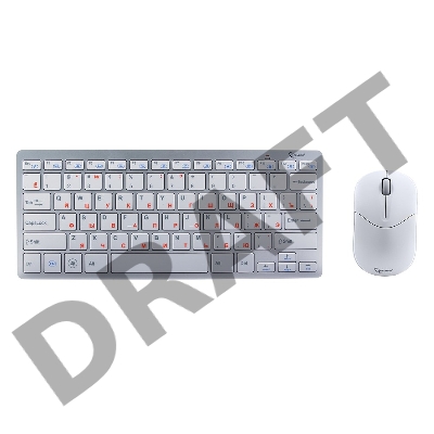 Клавиатура+мышь Gembird KBS-7001-RU {Wireless, ноутбучн. механизм клавиш 2.4ГГц/10м, мини-приемник- USB}