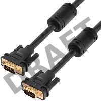 Кабель Greenconnect SVGA 15.0м чёрный, позолоченные контакты, ферритовые кольца, OD8.0mm. 15M / 15M Premium GCR-VM2VM2-15.0m, 28/28 AWG, двойной экран Greenconnect Кабель SVGA 15.0м чёрный, позолоченные контакты, ферритовые кольца, OD8.0mm. 15M / 15M Prem