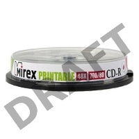Диск CD-R Mirex 700 Mb, 48х, Cake Box (10), Ink Printable (10/300)