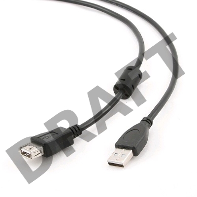 Кабель Gembird PRO CCF-USB2-AMAF-6 USB 2.0 кабель удлинительный 1.8м AM/AF  позол.конт., фер.кол.,  пакет 