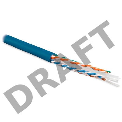 Hyperline UUTP4-C6-S23-IN-PVC-BL-305 (UTP4-C6-SOLID-BL-305) (305 м) Кабель витая пара, неэкранированная U/UTP, категория 6, 4 пары (23 AWG), одножильный (solid), с разделителем, PVC, –20°C – +75°C, синий - гарантия: 15 лет компонентная; 25 лет системная