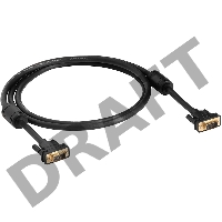 Кабель Greenconnect SVGA 15.0м чёрный, позолоченные контакты, ферритовые кольца, OD8.0mm. 15M / 15M Premium GCR-VM2VM2-15.0m, 28/28 AWG, двойной экран Greenconnect Кабель SVGA 15.0м чёрный, позолоченные контакты, ферритовые кольца, OD8.0mm. 15M / 15M Prem