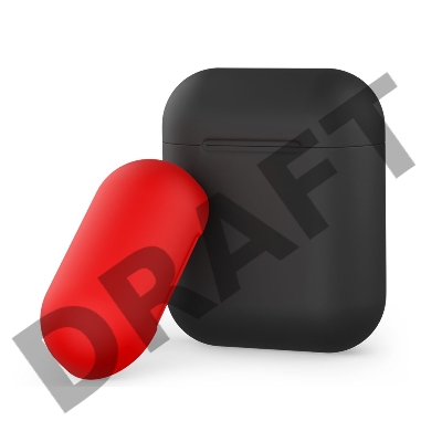 Силиконовый чехол для AirPods, двухцветный (черный/красный), Deppa
