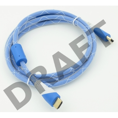 Кабель HDMI Ver.1.4 Blue/white jack HDMI19 (m)/HDMI19 (m) 1.8м феррит.кольца Позолоченные контакты