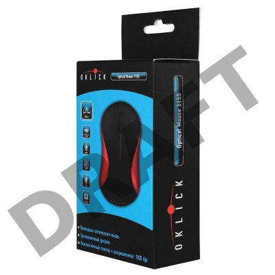 Мышь Oklick 115S for Notebooks Black/Red Optical 1000DPI USB
