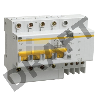 Выключатель автоматический  Iek MAD10-4-040-C-030 АД14 4Р 40А  30мА ИЭК