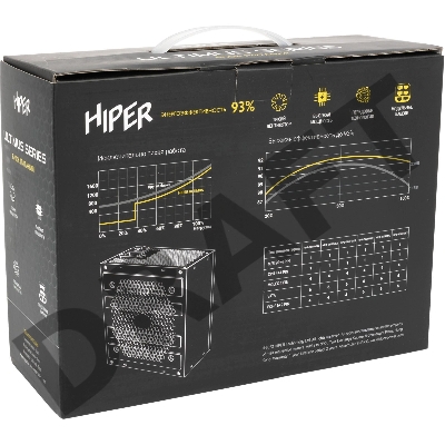 Блок питания Hiper ATX 650W HPB-650FMK2 80+ gold (24+4+4pin) APFC 120mm fan 6xSATA Cab Manag RTL