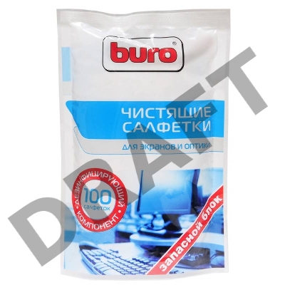 Салфетки Buro BU-Zscreen для экранов мониторов/плазменных/ЖК телевизоров/ноутбуков мягкая упаковка 100шт влажных